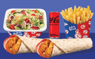 2 House Wraps & Πατάτες Τηγανιτές Medium & Green Σαλάτα & Αναψυκτικό 330ml με μόνο 10.00€!